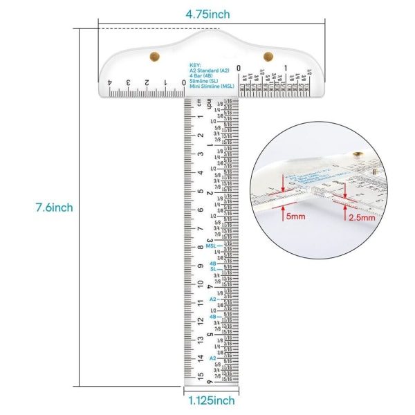 T-Square Viivain Graduated T-Vivain tuuman Metric T-Square - varastossa