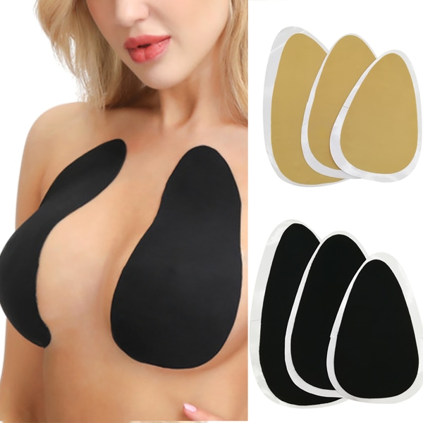 Itseliimautuvat rintaliivit Olkaimeton Sticky Invisible Push Up silikoniliivit - varastossa Black Size C