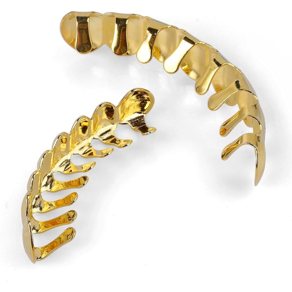 18k kullattu Hip Hop Rugged 8 Prong Top & Bottom Grillz - varastossa