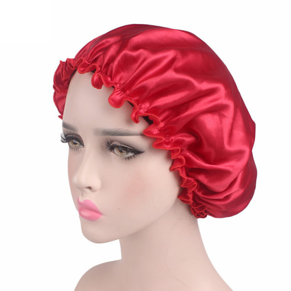 Dam Sovmössor Satin Cap Nattmössa Mjuk Elastisk Cover - on stock red