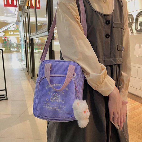 20CM Dockväska Genomskinligt fönster LILA KANVAS CANVAS - spot försäljning purple canvas-canvas