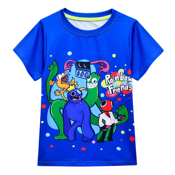 Rain Bow Friends Game T-paita Mukava lyhythihainen lapsille - varastossa blue 120cm