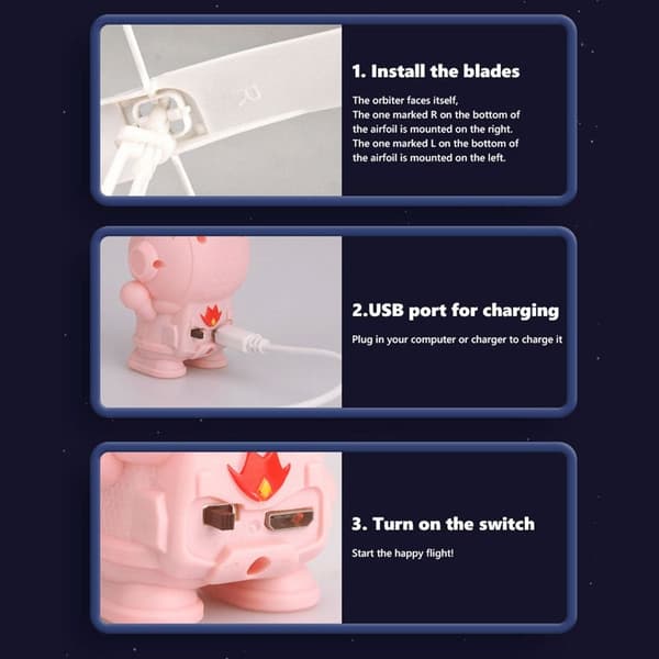 Flying Robot Astronaut Toy Hand-Controlled Drone - on stock 01