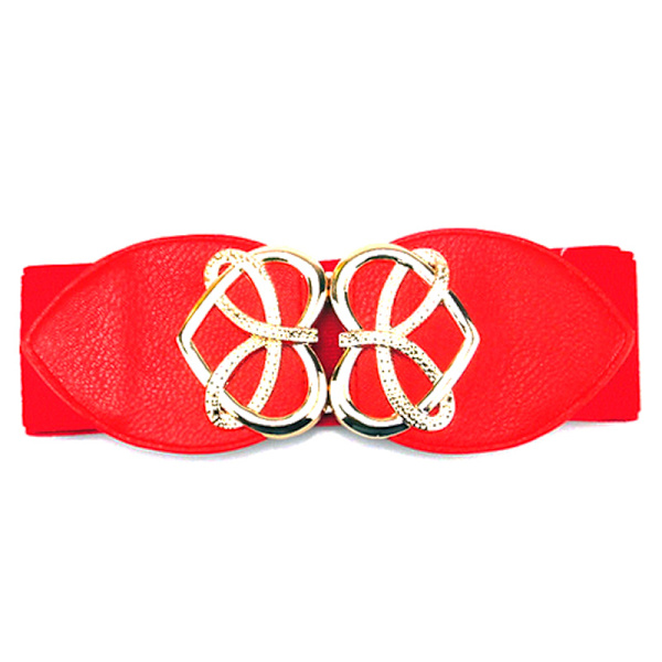 B elastisk Stretch Hjärta midjebälte Midjeband för kvinnor Klänning - high quality red
