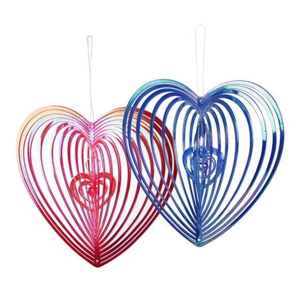 Heart Wind Spinner Geometric Art BLUE - log