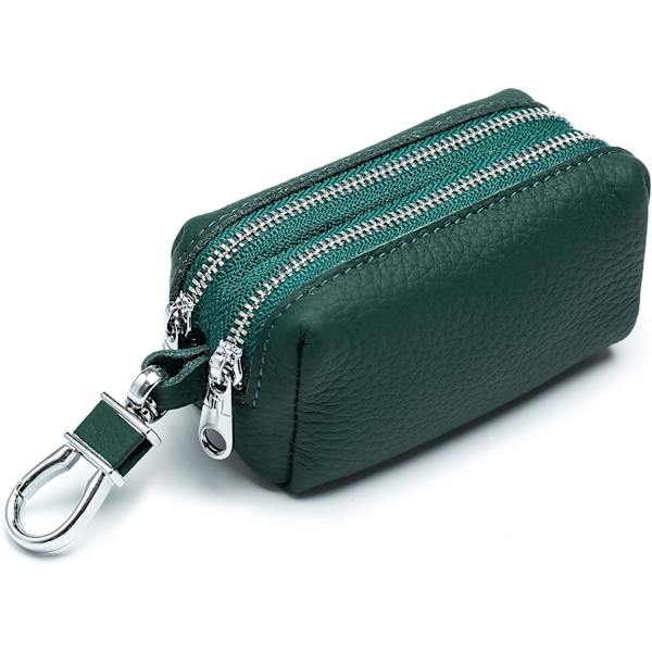 Case i äkta läder. Unisex nyckelring med dubbel dragkedja - spot försäljning