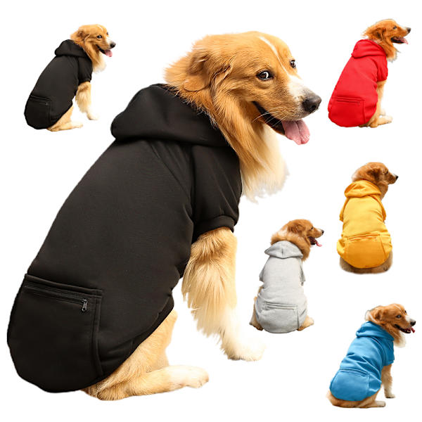 tor hundtröja med dragkedja Hoodie weatshirt enfärgade kläder - on stock red S