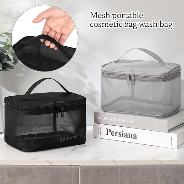 Meikkipussi Travel Cosmetic laukku BLACK DOUBLE LAYER - varastossa black double layer-double layer