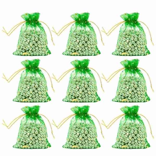 100 kpl Star Organza pussit Lahjakassit 7X9CM 7x9cm