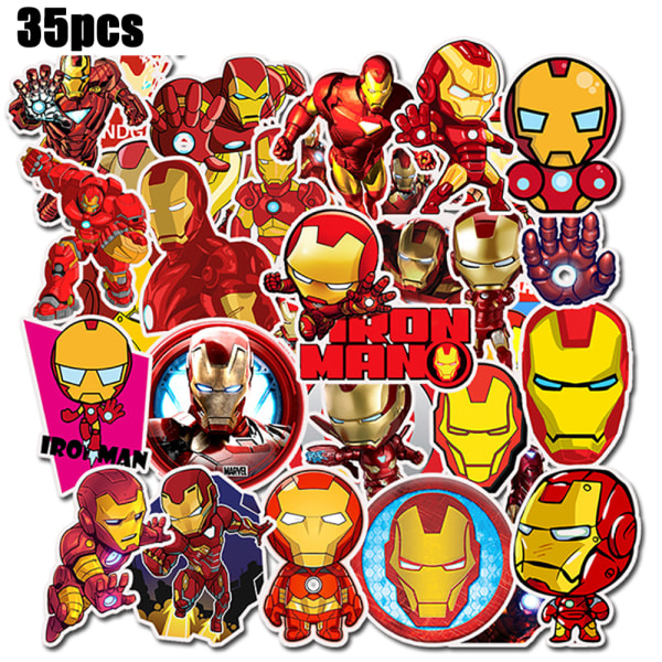 35 kpl Ironman Kids Hero Cartoon Stickers kannettavan tietokoneen laukku - varastossa 35pcs