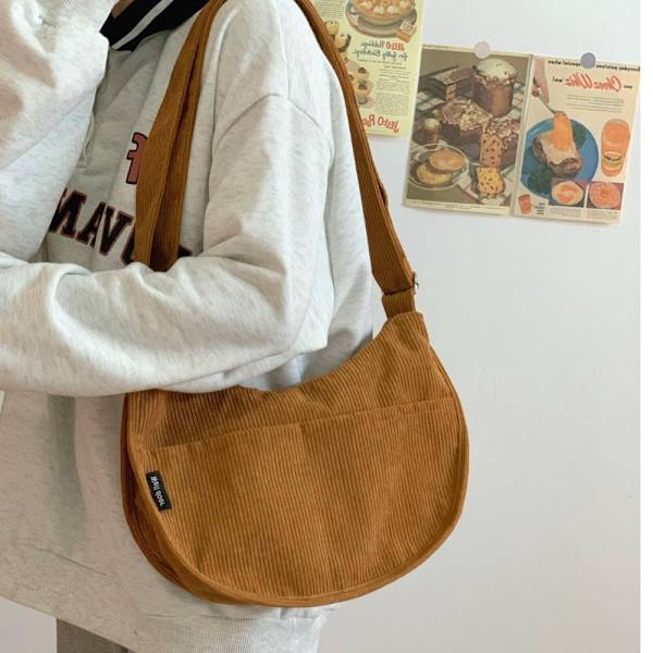 Canvas axelväska Crossbody väska BRUN - spot sales brown