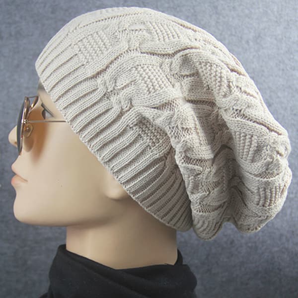 Cap Mode Håll Varm Vinter Mössor Stickad Ullmössa - on stock beige