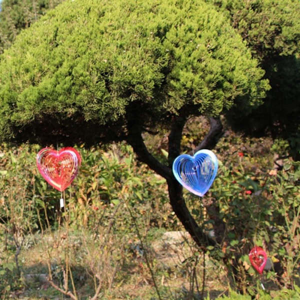 Heart Wind Spinner Geometric Art BLUE - log