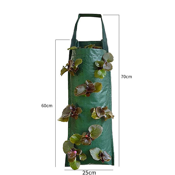 Tyg jordgubbar hängande plantering släpande växter växa påse - spot sales green 8 Pockets