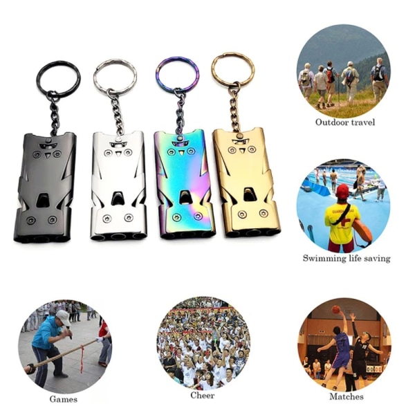Double Pipe Whistle High Decibel MULTICOLOR - stock multicolor