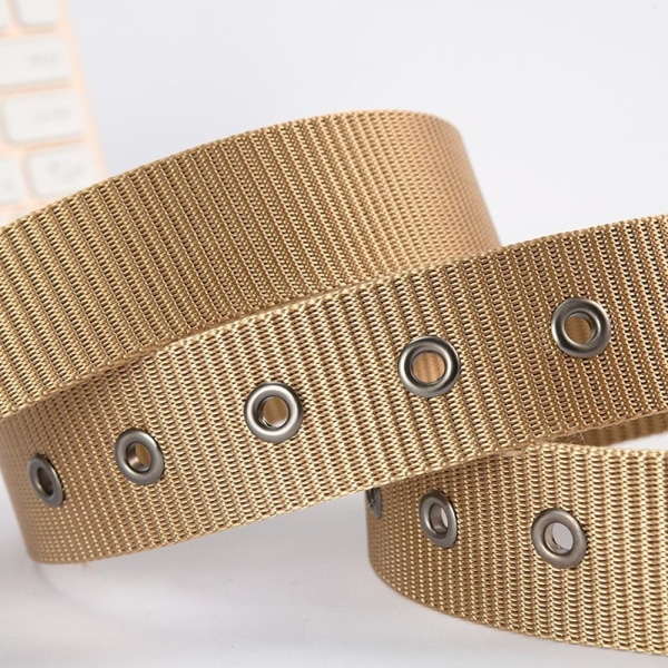 Nylon Canvas Flätad Bältesnål Spänne Midjeband KAFFE - stock coffee