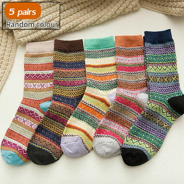 5 Prairs ullstrumpor Tjock Rich Hike Chunky Sock - spot försäljning