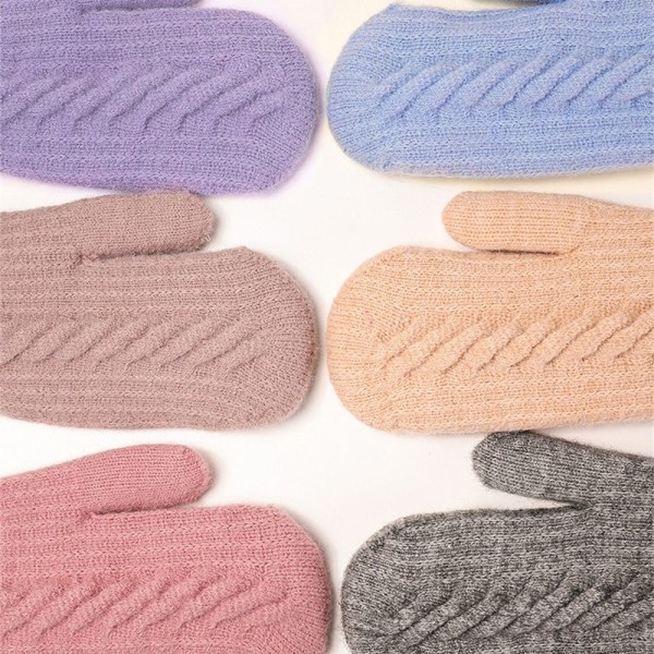 Stickade Handskar Full Fingers Handskar LILA - spot sales purple