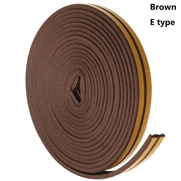 5 / 10m Tätningsremsa Fönster Dörr Utdragsslutare BRUN 5M E. - stock Brown 5m-E