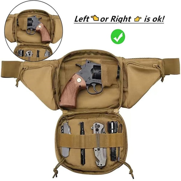 Fanny Pack Tactical Zipper Military Tactical Midjeväska Bärbar - on stock camel