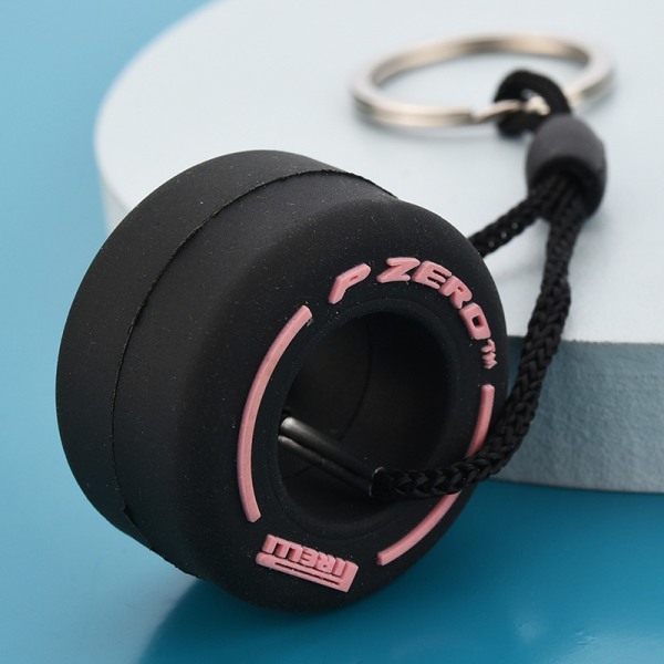 Racing bil däck nyckelring Mini Wheel nyckelring leksak - high quality Pink 1 Pcs