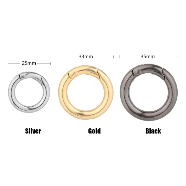 10 kpl Jousi O-Ring Soljet Karabiinit Käsilaukut SILVER - varastossa
