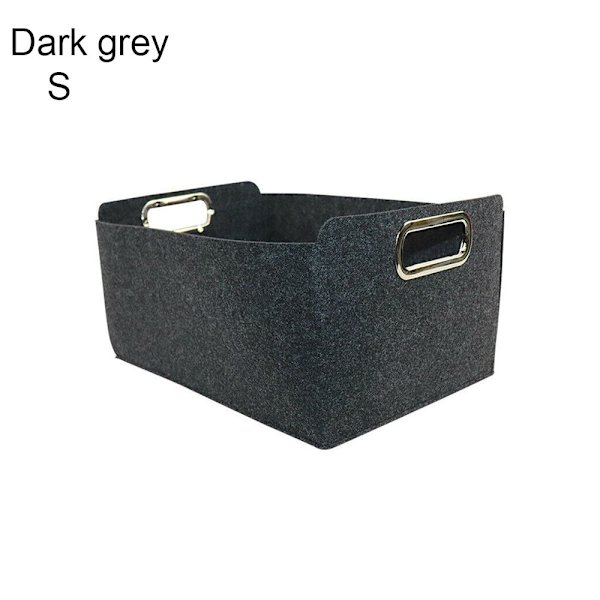 Filt Förvaringskorg Kläder Organizer Diverse Behållare MÖRK - stock Dark grey S