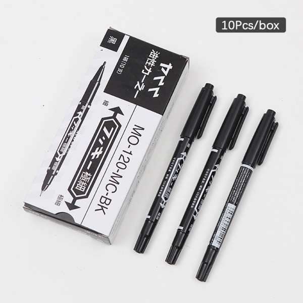 10 kpl/setti Twin Tip Pysyvät Art Markers Kynät Fine Point Water - spot-myynti Black