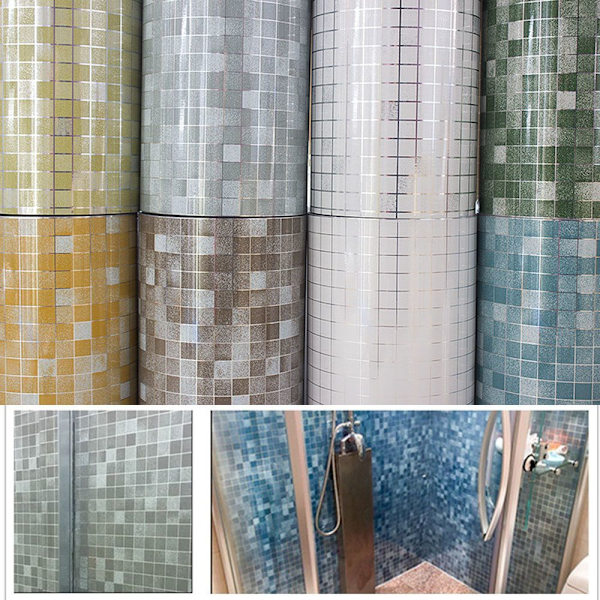 Öljynkestävä tapetti laattatarroilla Tausta - hirsi silver grey 70x45cm