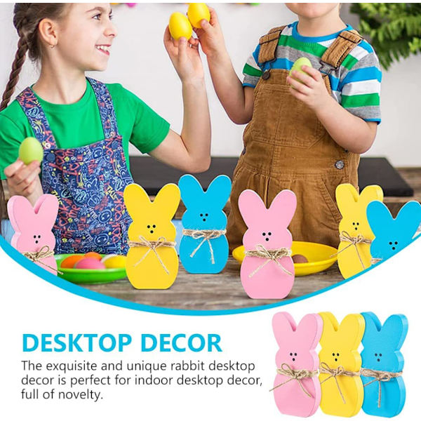 Påsk Peeps Bunny Wood Ornaments Kit Present Party Dekoration - spot sales