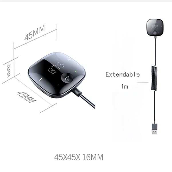 Bluetooth-sovitin Autosovitin FM Bluetooth - spot-myynti Black