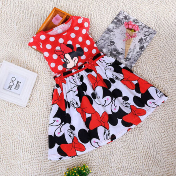 Flickor sommarkortärmad klänning Bow Princess Dresses C - on stock 80