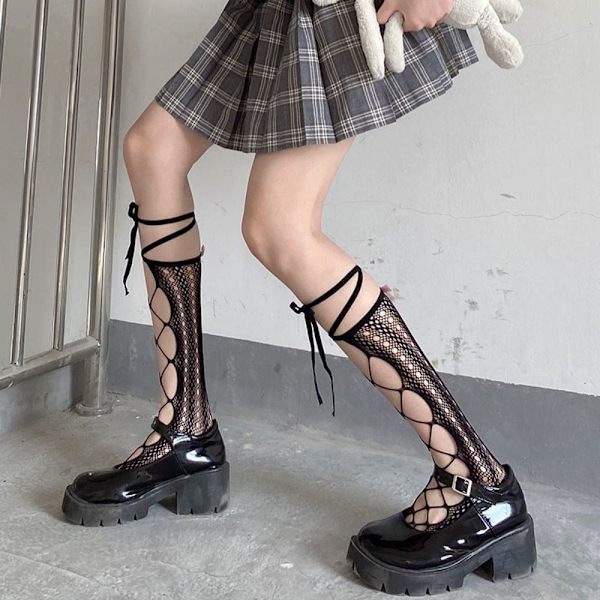 Mesh Rem Kalvstrumpor SVART 3 - high quality Black 3-3