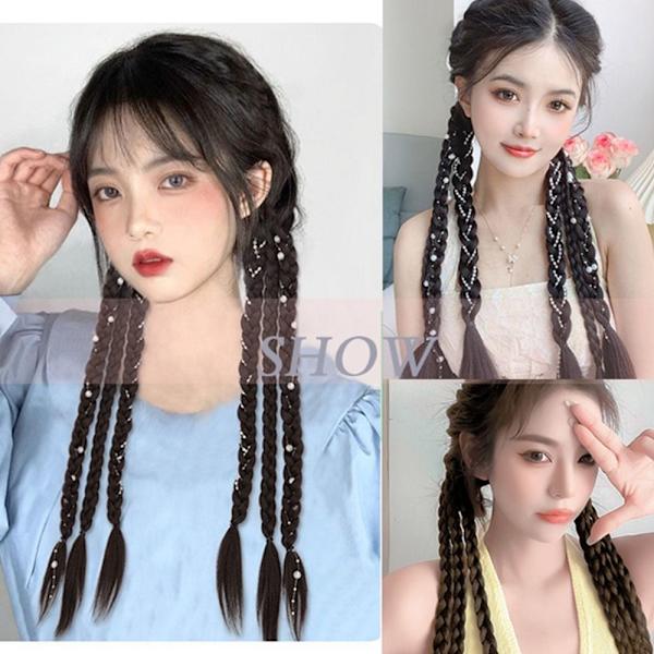 Long Boxer Braids Hair Ponytail - varastossa R