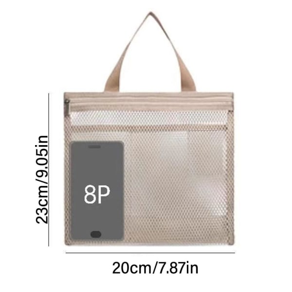 Duschväska i mesh Toalettväska KHAKI - stock khaki