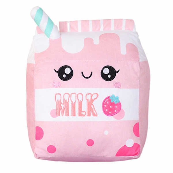 Maitopakkaus Pehmo Tyyny Maito PP Puuvillatäytetty lelu Sarjakuva Maitonukke pojille Tytöille - varastossa Strawberry Milk