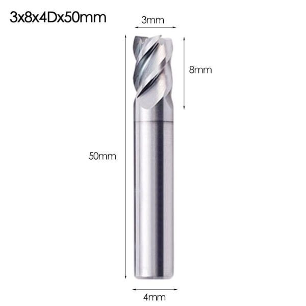 Päätyjyrsin Mill 3X8X4DX50MM - spot-myynti 3x8x4Dx50mm