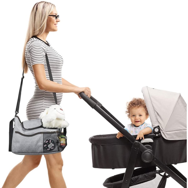 Barnvagnsväska Buggy Organizer Barnvagnsförvaringsväska - high quality grey