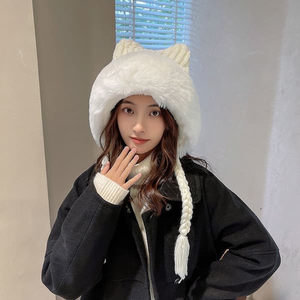 Cute Beanie Hat Crochet Cap KHAKI - varastossa