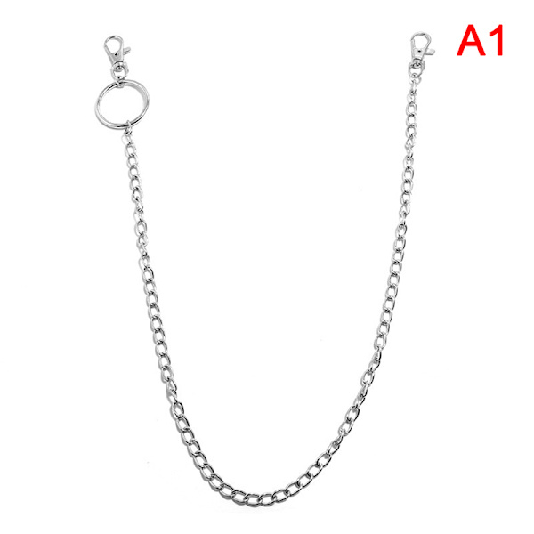 Punk Rock Metal Pants Waist Chain Miesten Naisten Avaimenperä Iso Ring - varastossa Single layer