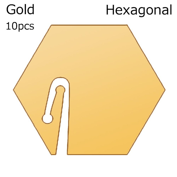 10 kpl Juoma Merkkimerkinnät Asiakkaan nimikyltti GOLD HEXAGONAL - varastossa Gold Hexagonal-Hexagonal