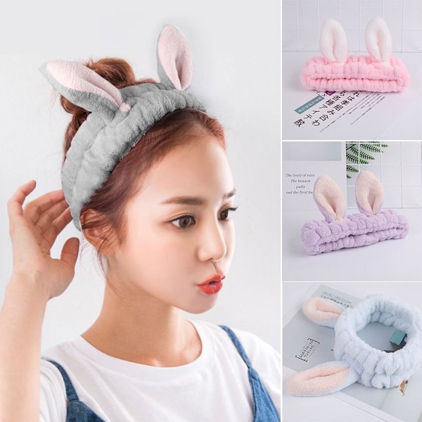 Spa-pääpanta Rabbit Ears -meikkipääpanta LIGHT PINK - varastossa Light Pink
