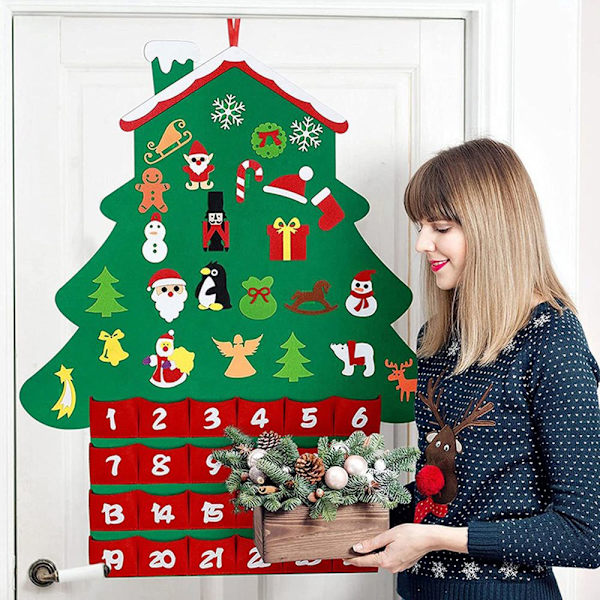 Filt julgran hängande dekorationer Julklappskalender - spot försäljning