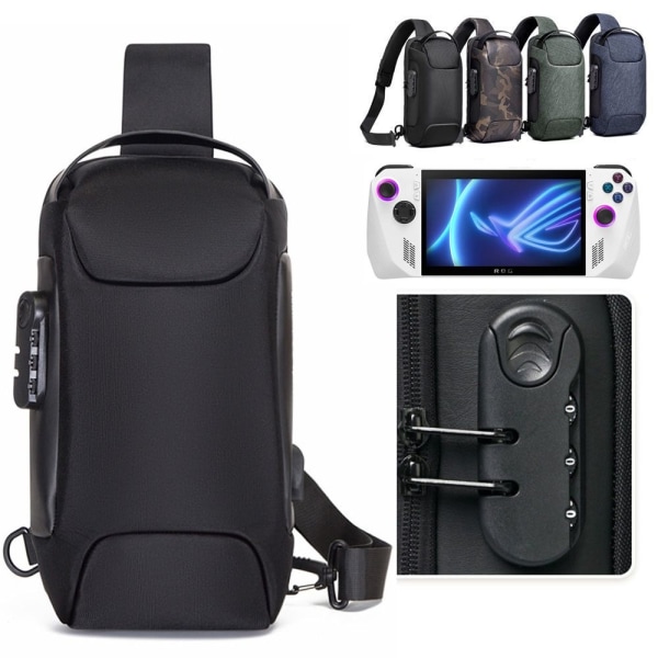 Bärbar förvaringsväska för Asus ROG Ally Game Conslole Case Crossbody-ryggsäck - stock Navy Blue