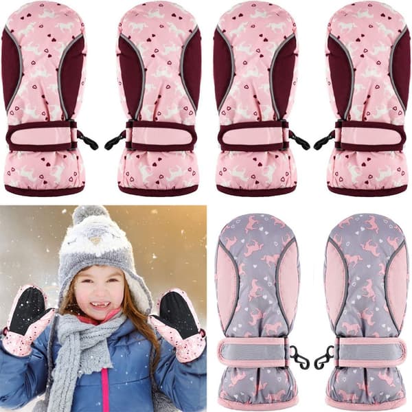 Skihandsker til børn Langærmet vante - high quality Pink 2-5 years old