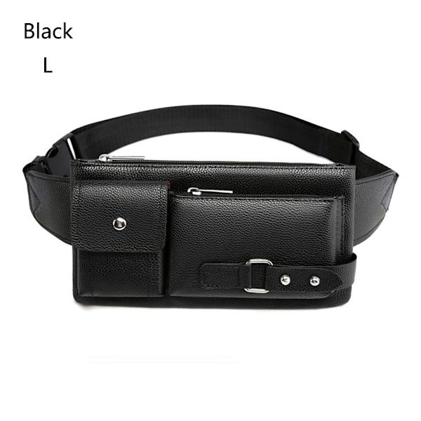äder midjeväska Fanny Pack SVART - spot sales Black L
