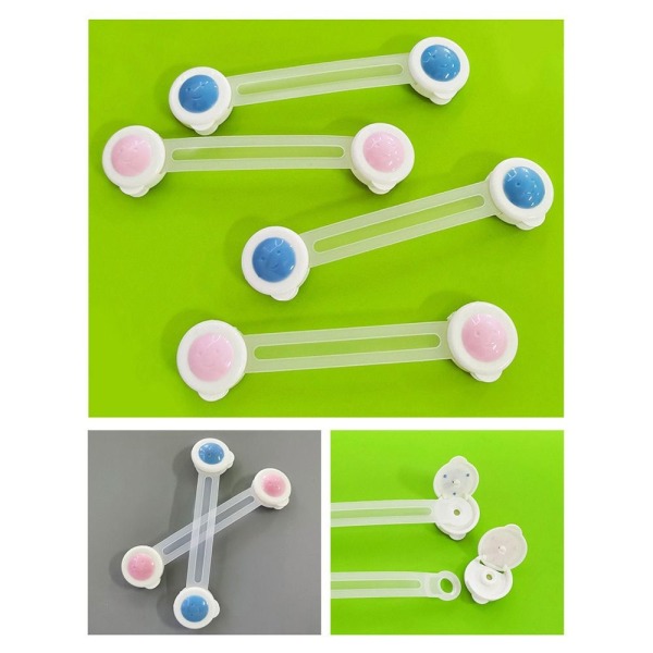 5 kpl Vauvan turvakaappilukko PINK SILING FACE SMILING FACE - spot ale Pink Smiling Face-Smiling Face