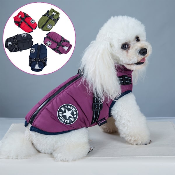 Pet bomull vadderade kläder Vintervarm Pet Dog Jacka - high quality navyblue S