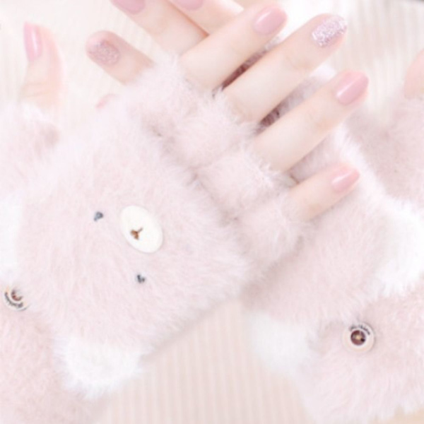 1 Par Fingerless Handskar Half Finger Handskar BEIGE - stock beige