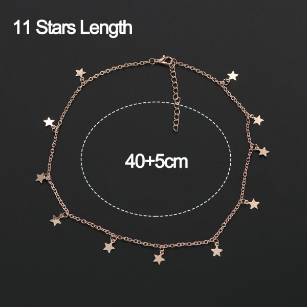 Star Chain Hängen Halsband Dam Chocker SILVER 7 STJÄRNOR - spot sales